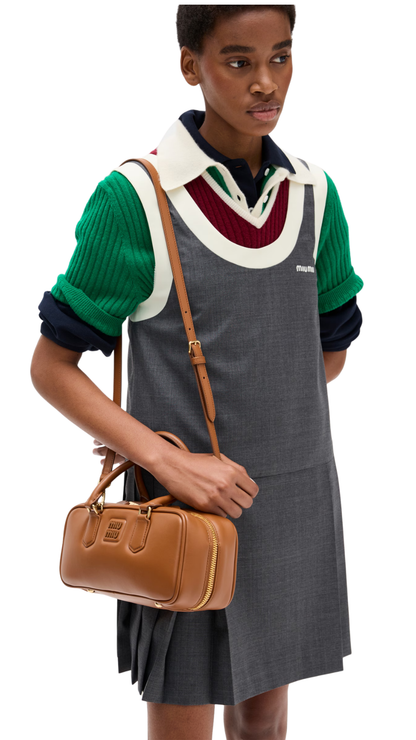 Arcadie Leather Bag in Cognac