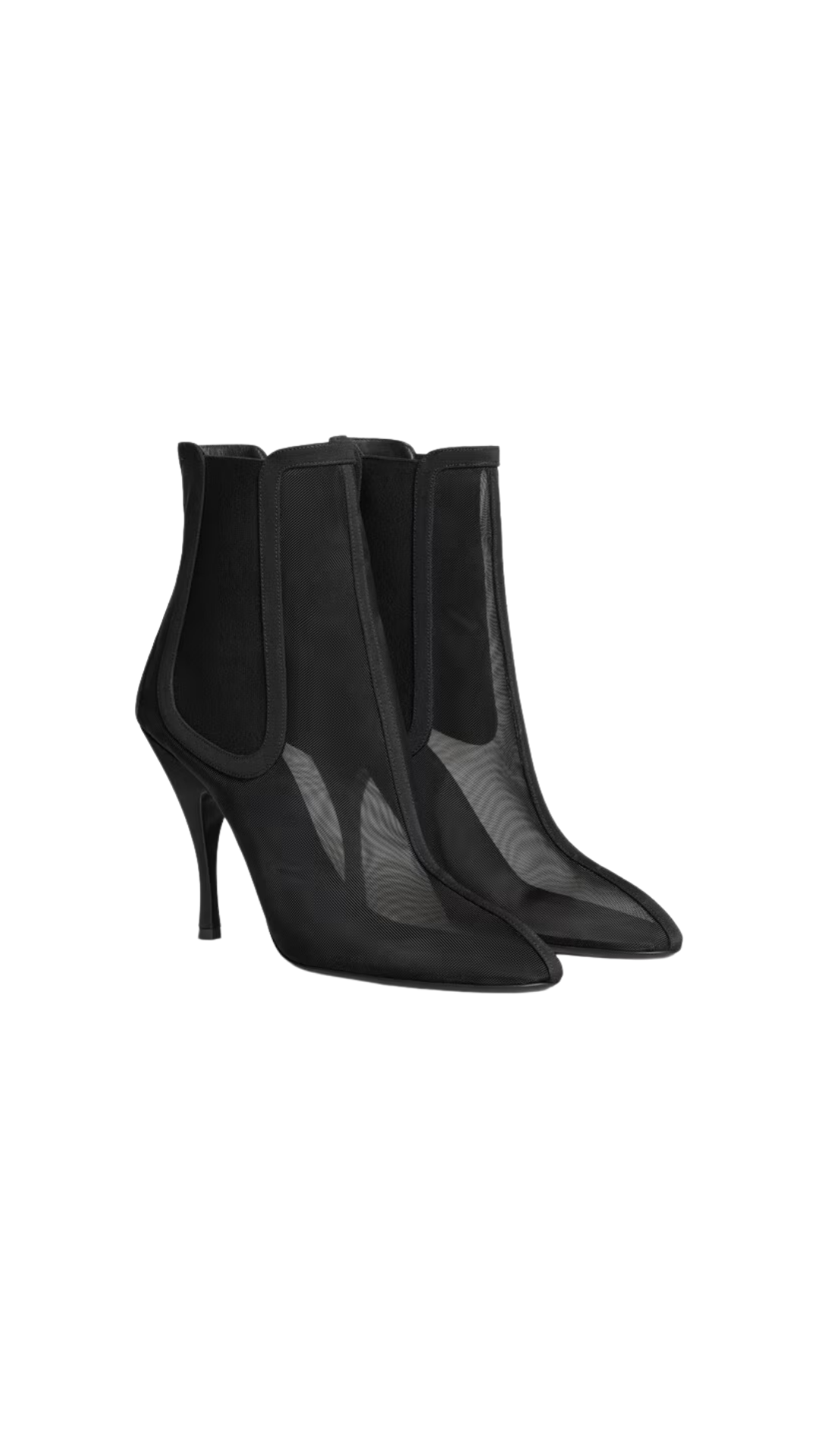 Heeled Chelsea Boots Black in Mesh