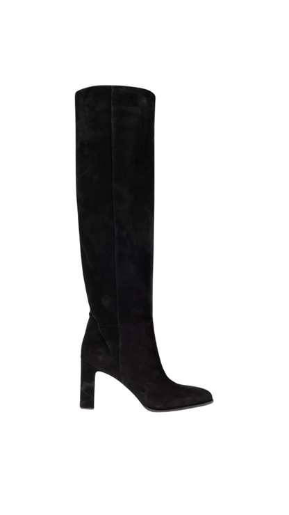 Caly Over The Knee 85 Black Suede Knee-High Boots