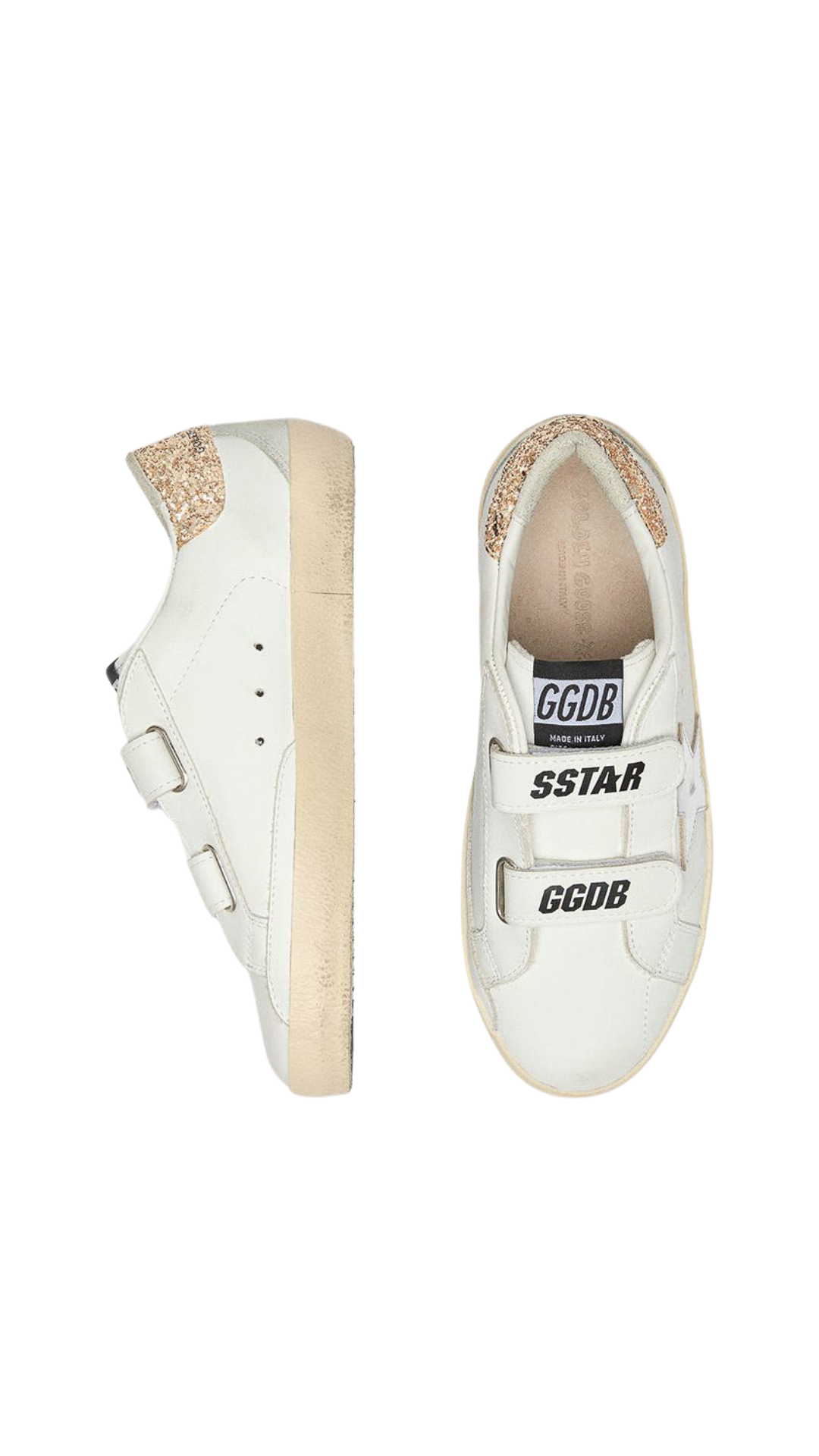 Old School Sneakers With Glitter in White