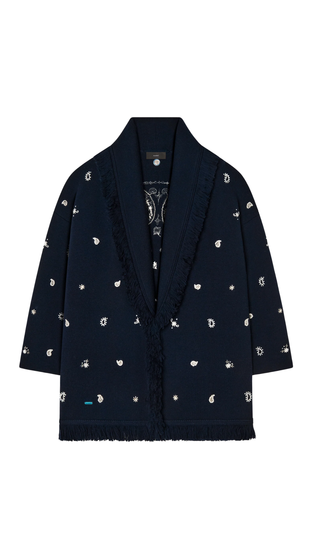 Echoes Of The Bandana Cardigan in Midnight Blue/Chalk