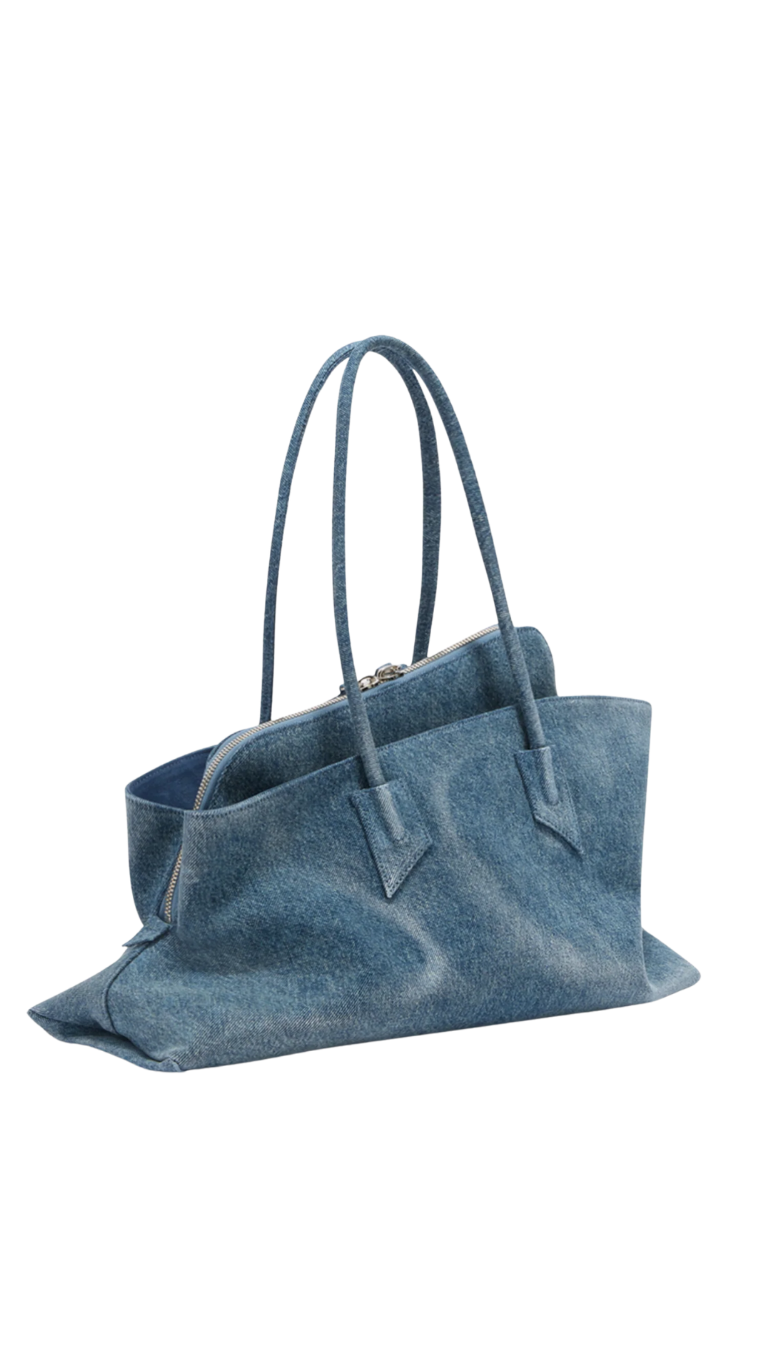 ''La Passeggiata Medium'' Washed Denim Top Handle