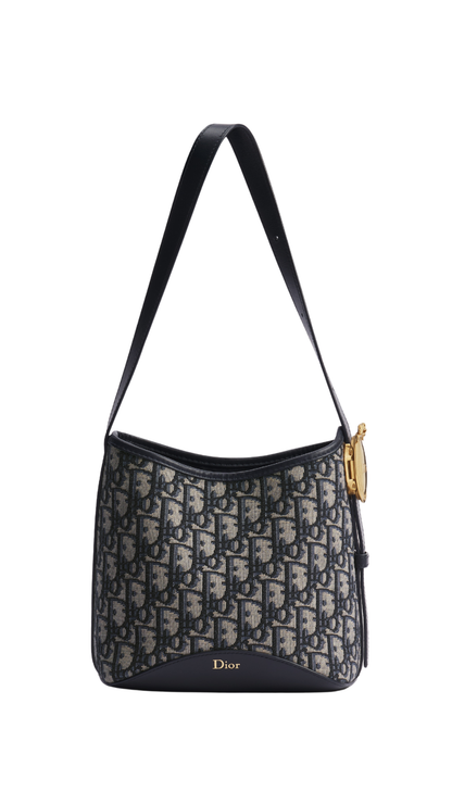 Small Dior Médaillon Bucket Bag Blue Dior Oblique Jacquard