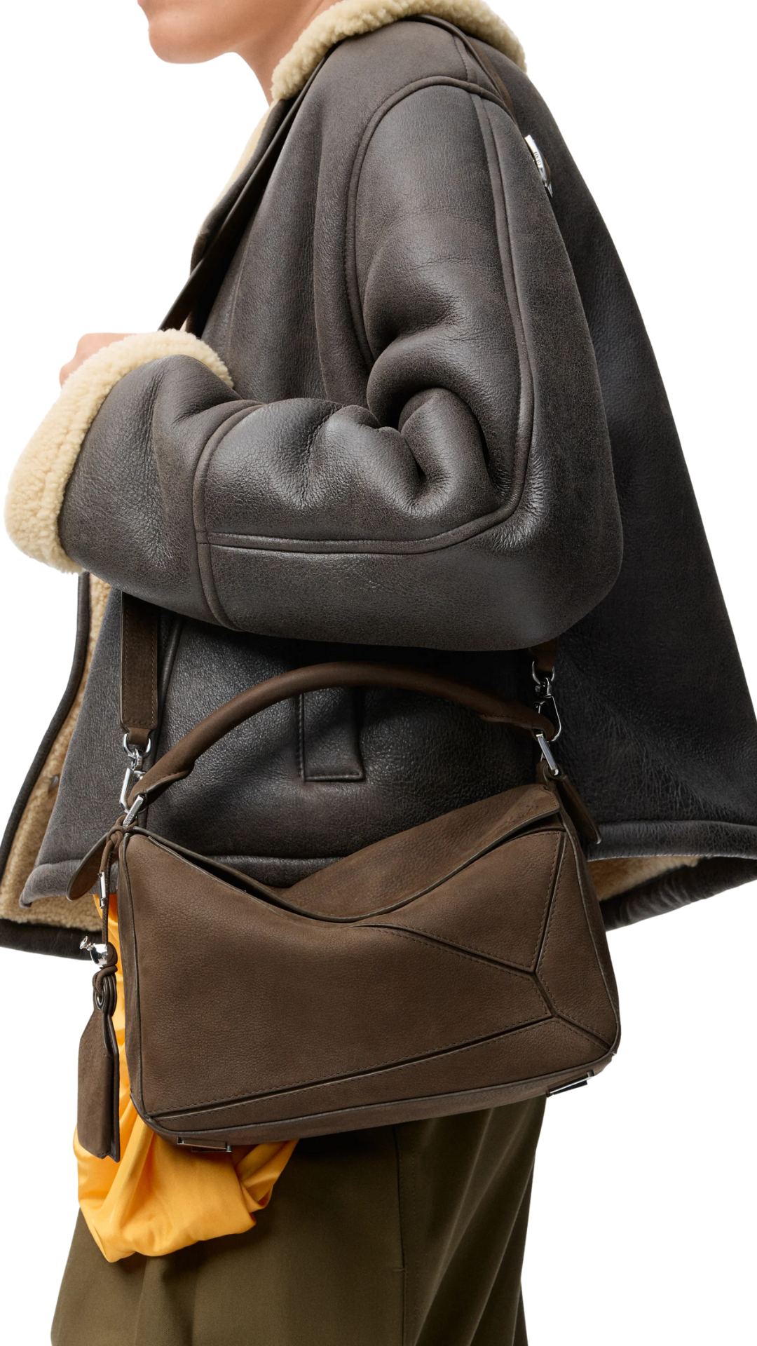 Small Featherlight Puzzle Bag in Tundra Grained Nubuck