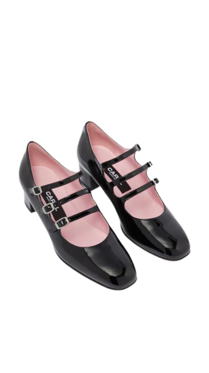 Kina in Black Patent Leather Mary Jane Pumps