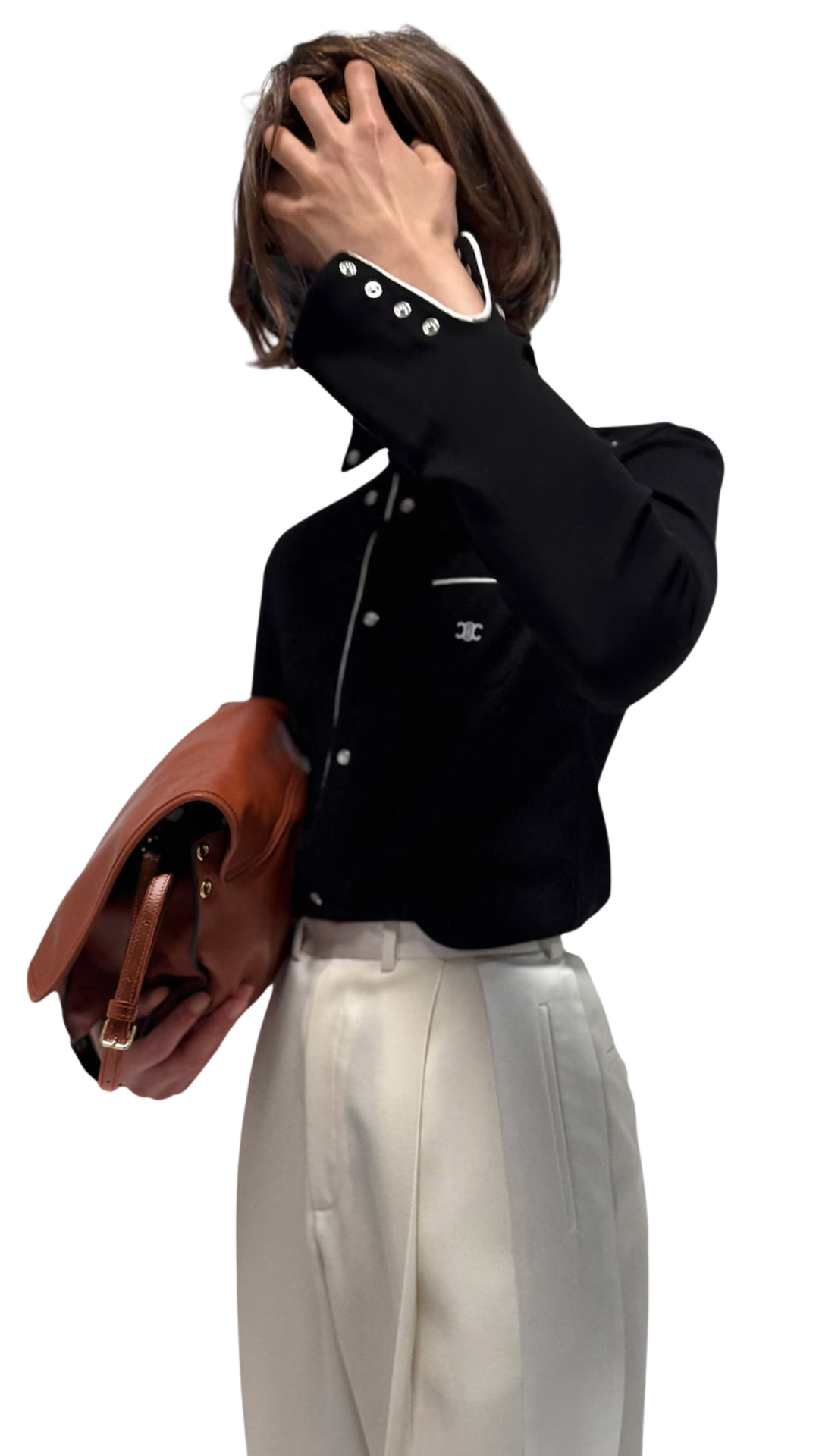 Shirt in Black Cotton Jersey