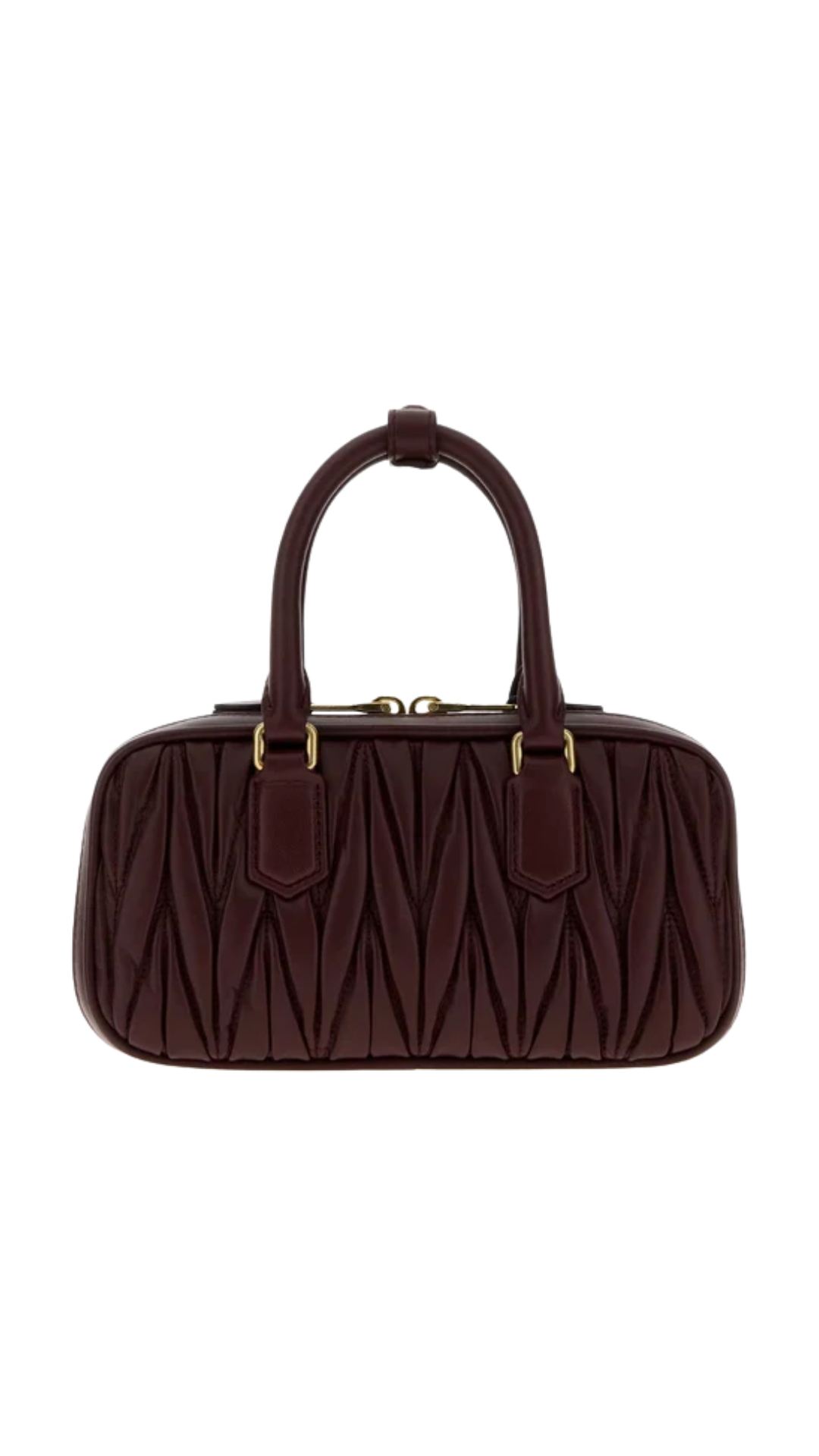 Arcadie Matelassé in Burguendy Nappa Leather Mini-Bag