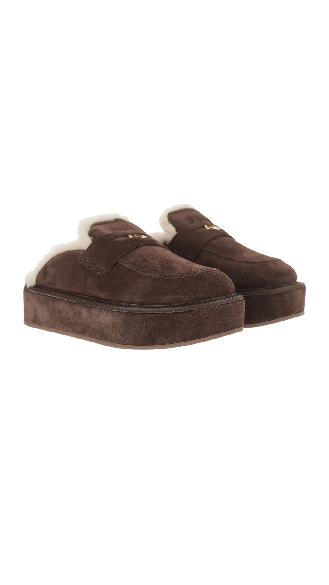 Brown Round-Toe Mules