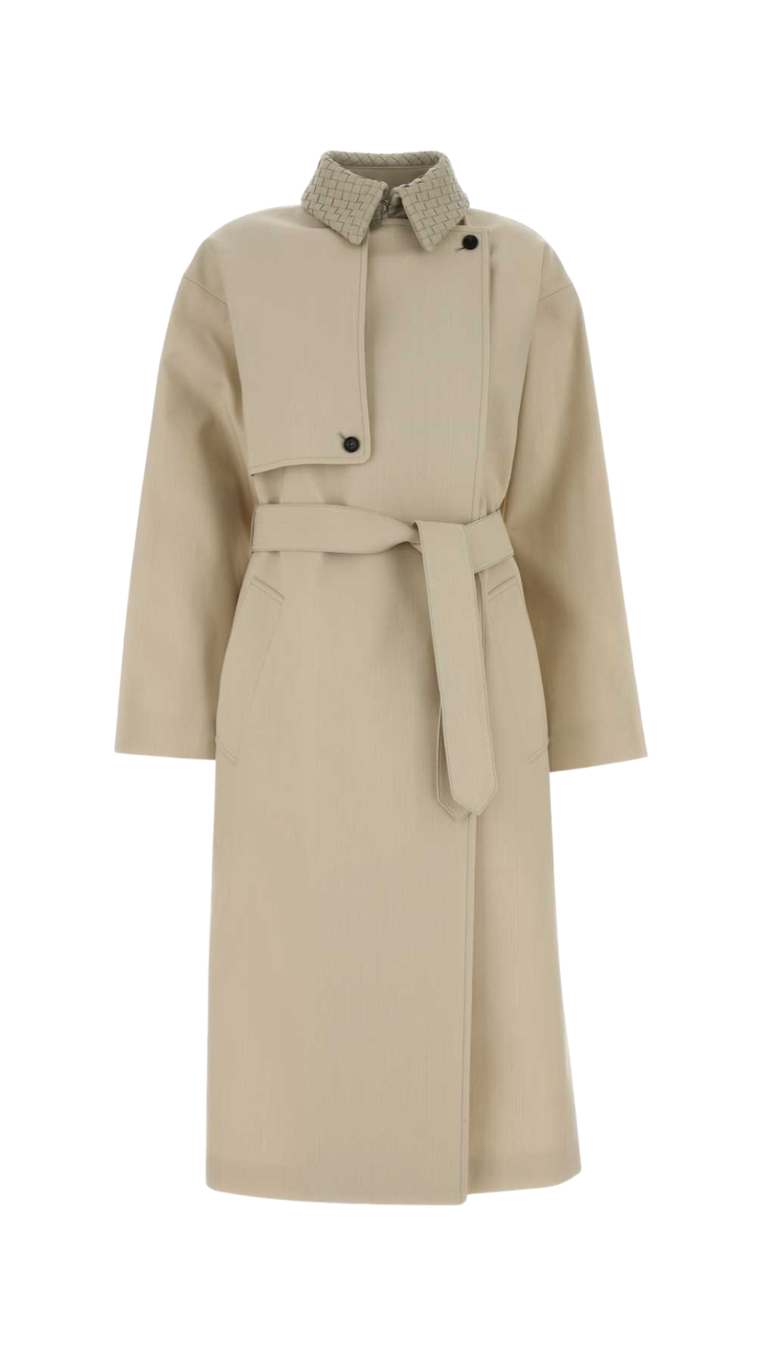 Cotton Trench Coat in Beige