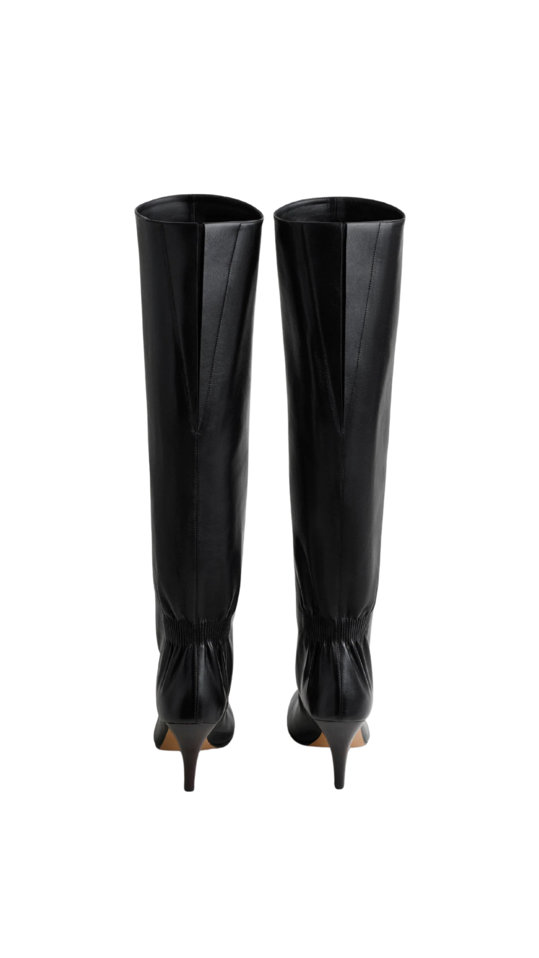 Slouchy High Boot in Black Leather