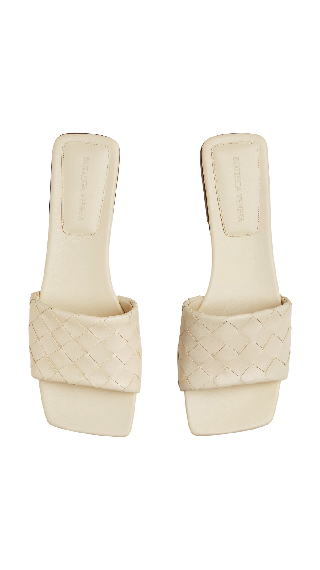 Parco Flat Mule in Sea Salt Intrecciato Leather