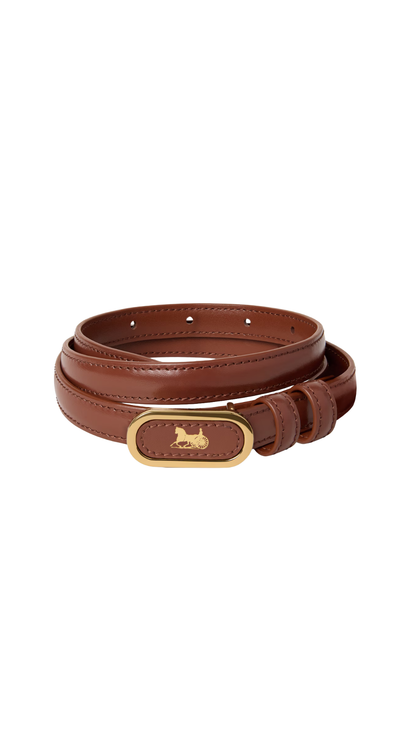 Chariot Belt 13 in Red Wood Taurillon Leather