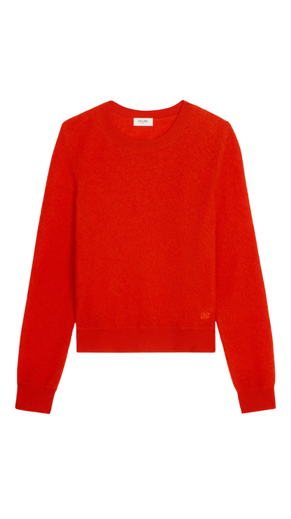 Wool Sweater with Triomphe Detail in Red
