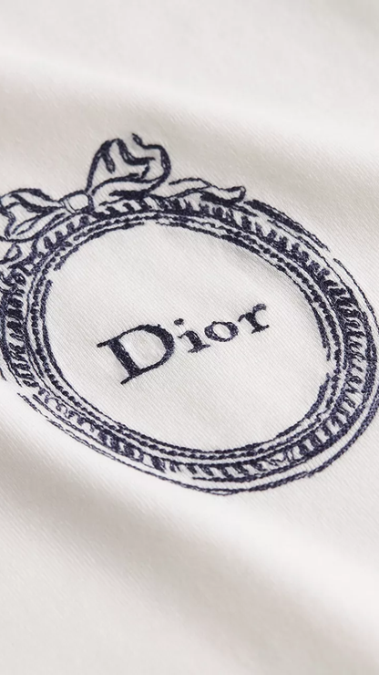 Dioriviera Dior Médaillon T-Shirt in White Cotton Jersey