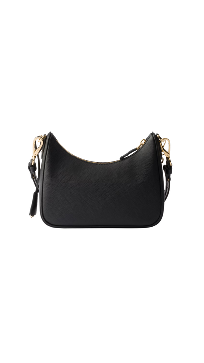 Re-Edition Mini Saffiano Leather Bag in Black