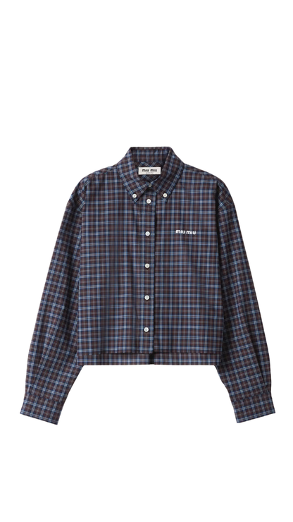 Plaid Shirt in Blue/Cocoa Brown