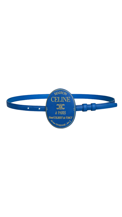 Maison Celine Belt 13mm in Oxide Blue / Yellow Smooth Calfskin
