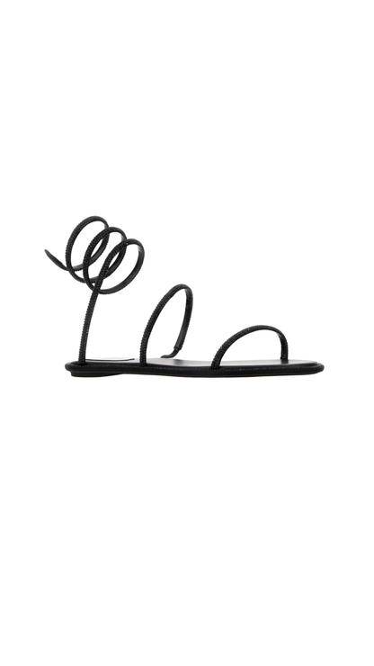 Cleo Flat Sandal in Black