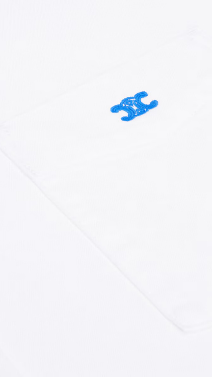 Shirt in White Cotton Denim