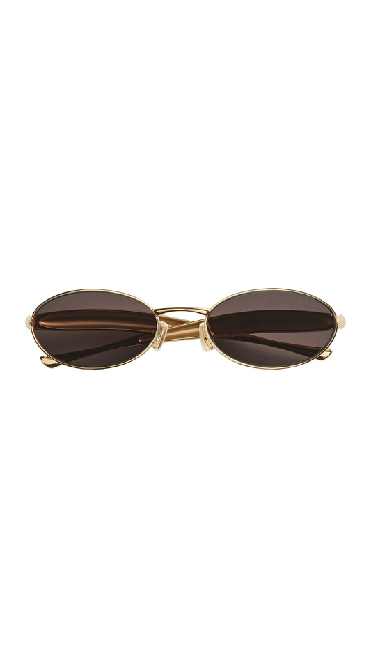 Sardine Oval Sunglasses in Gold/Grey