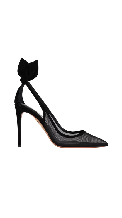 Bow Tie Mesh Pump 105 in Black