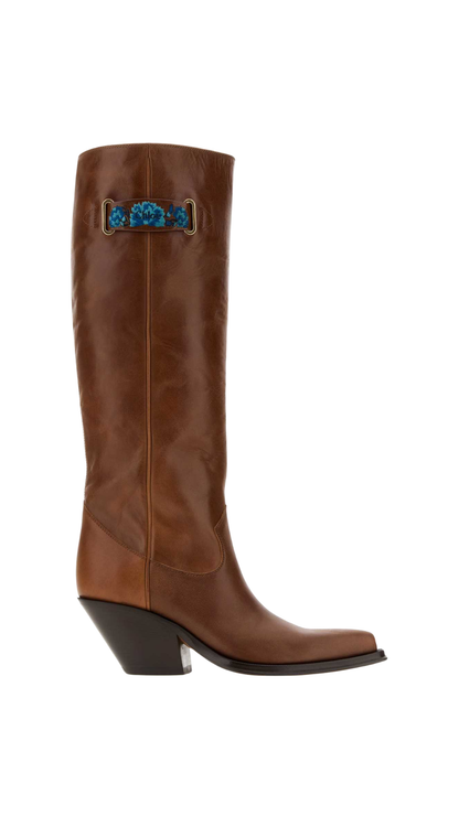 Azelan Cowboy Boots in Brown Leather