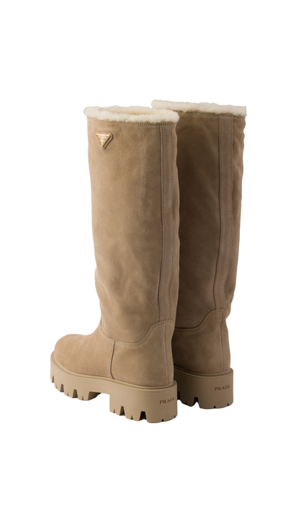 Suede Boots in Desert Beige