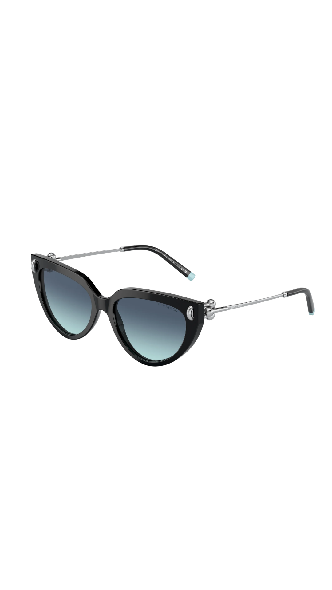 Cat Eye Black Acetate with Blue Lenses