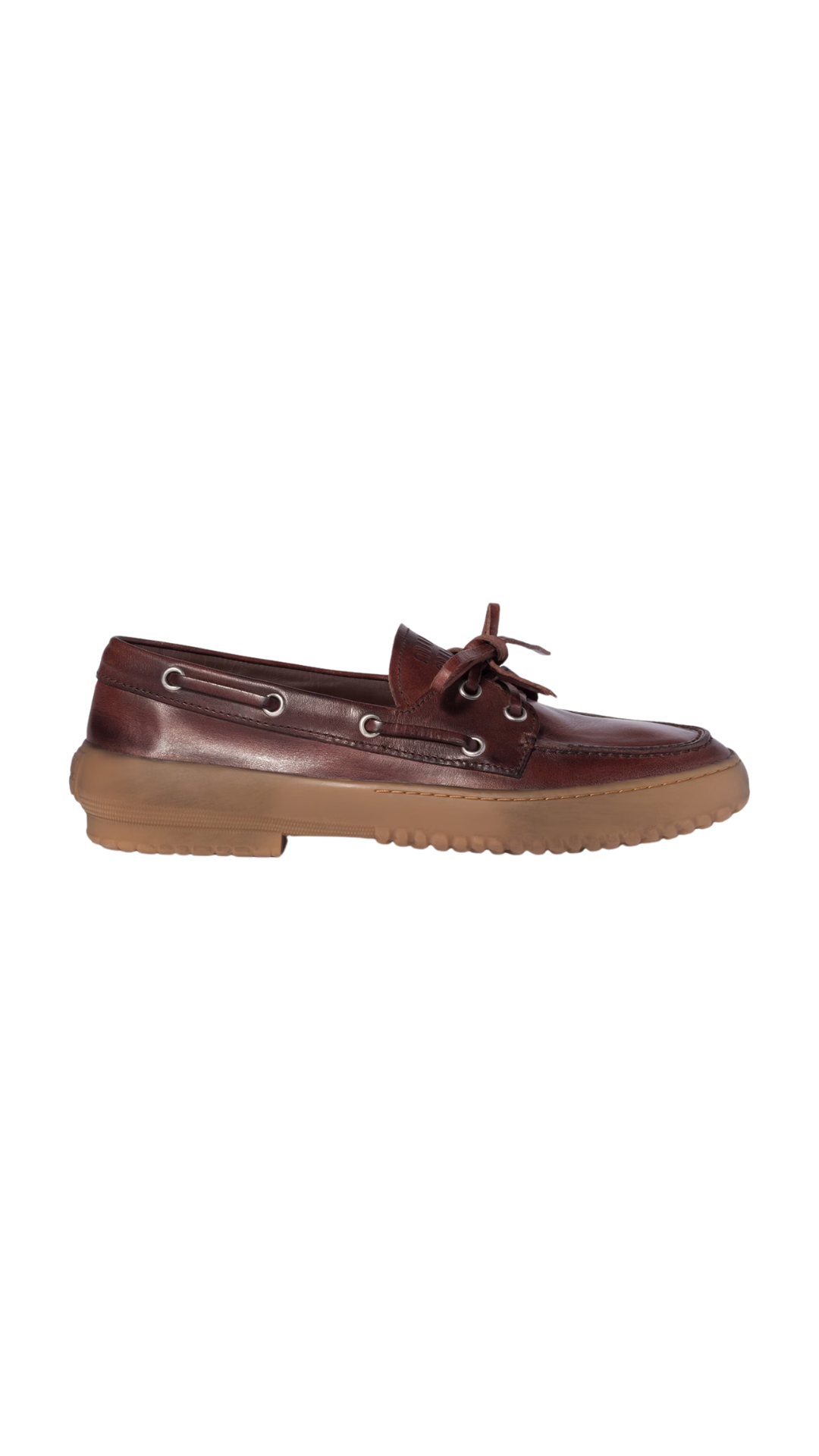 Leather Deck Shoes in Coffee