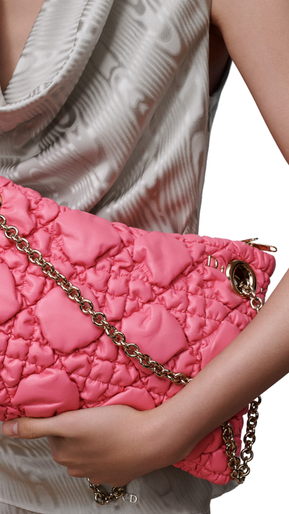 Small Dior Milly-La-Forêt Bag Fraise Puffy Macrocannage Calfskin