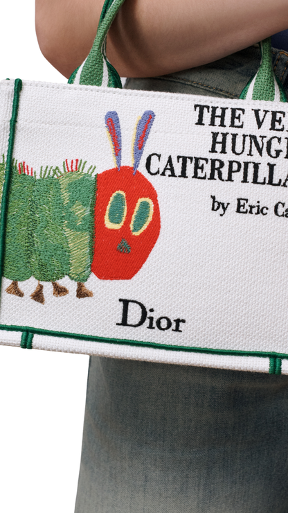 Mini Dior Book Tote with Strap in Multicolor Book Cover Embroidery