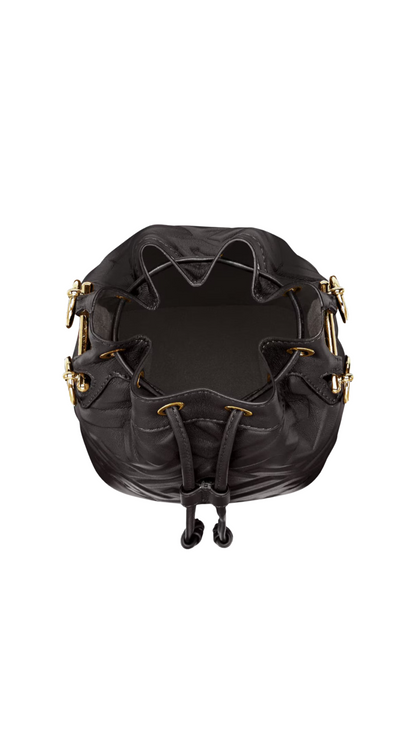 Mon Tresor Bolso Mini de Piel Negra con Motivo FF NEGRO
