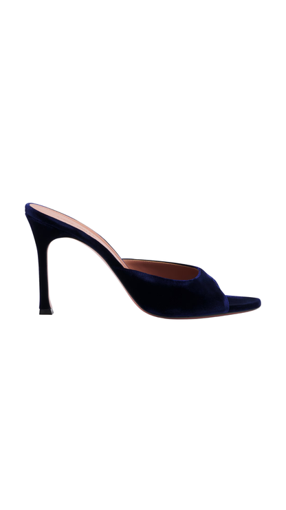 Alexa Velvet Mules in Blue