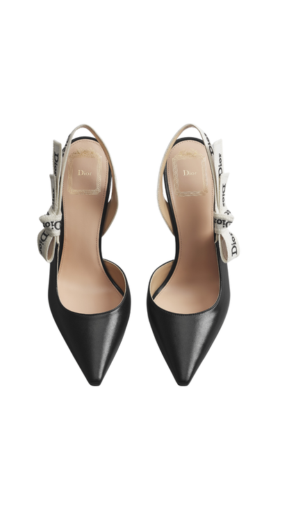 J'Adior Slingback Pump in Black Lambskin