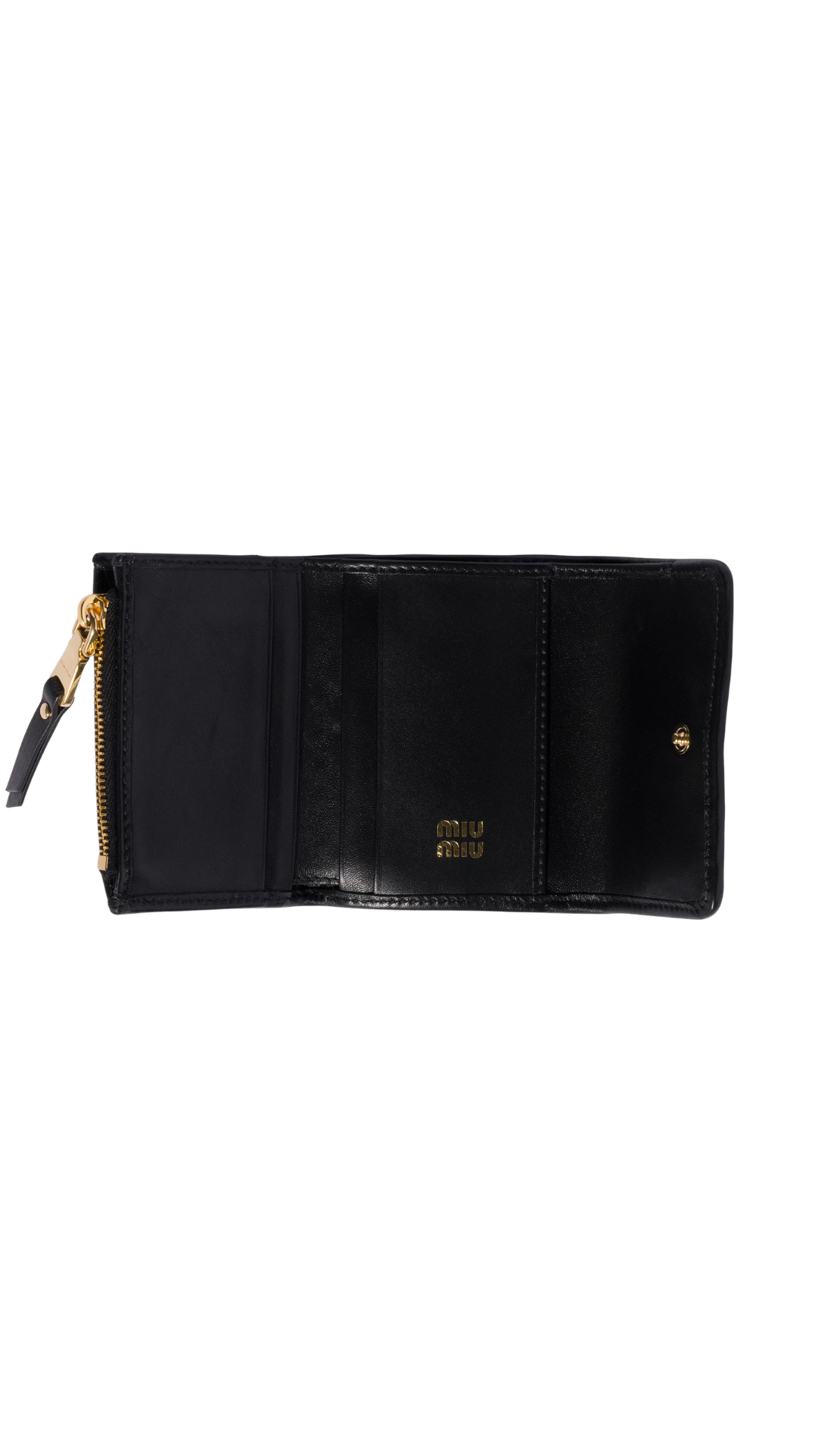 Matelassé Nappa Leather Small Wallet in Black