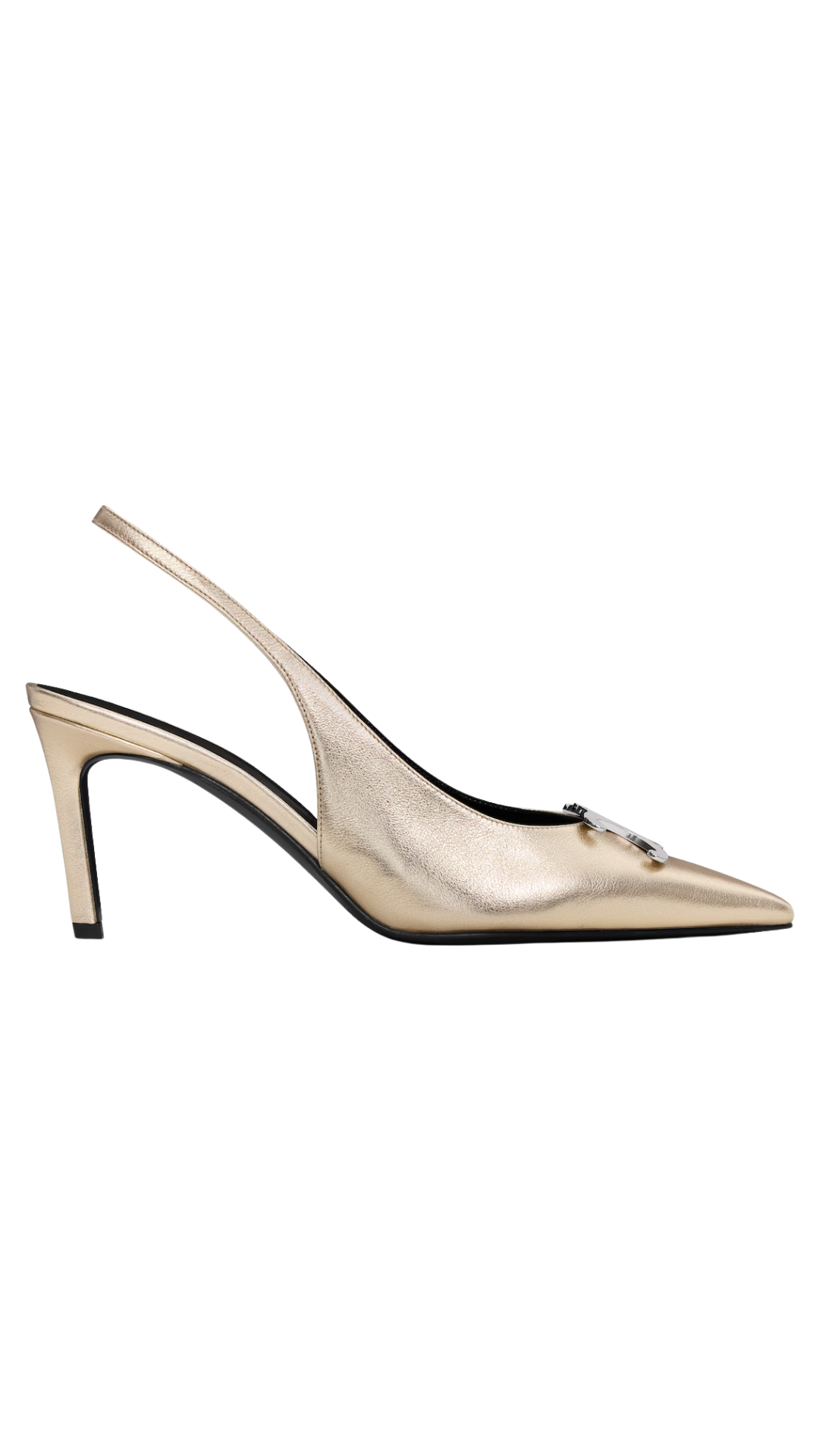 Alma Triomphe Slingback In Platinium Laminated Calfskin