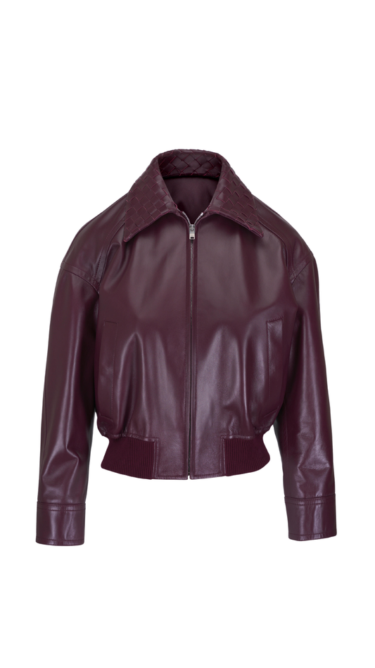 Leather Blouson in Jam