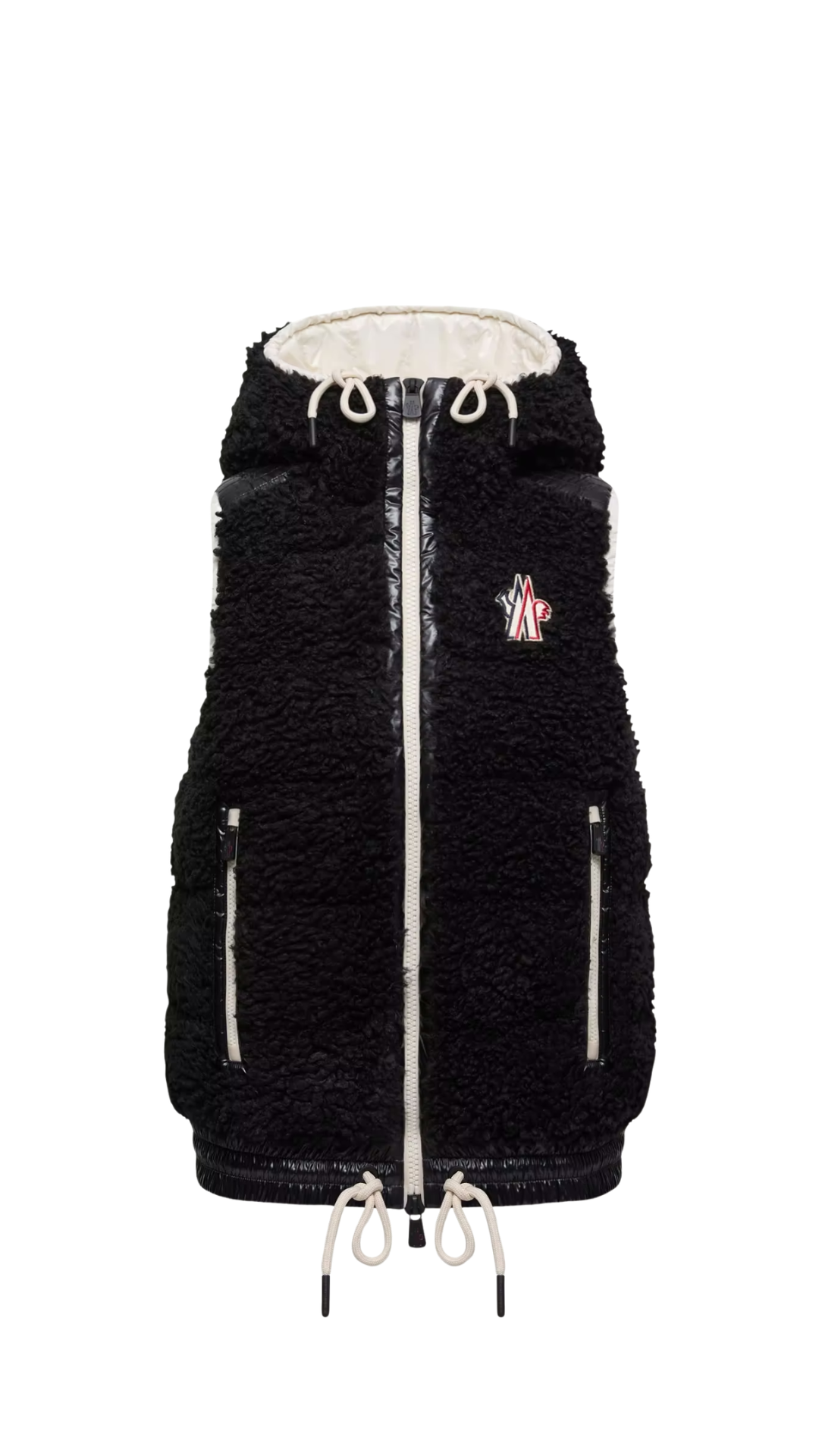 Teddy Hooded Insulated Vest in Black