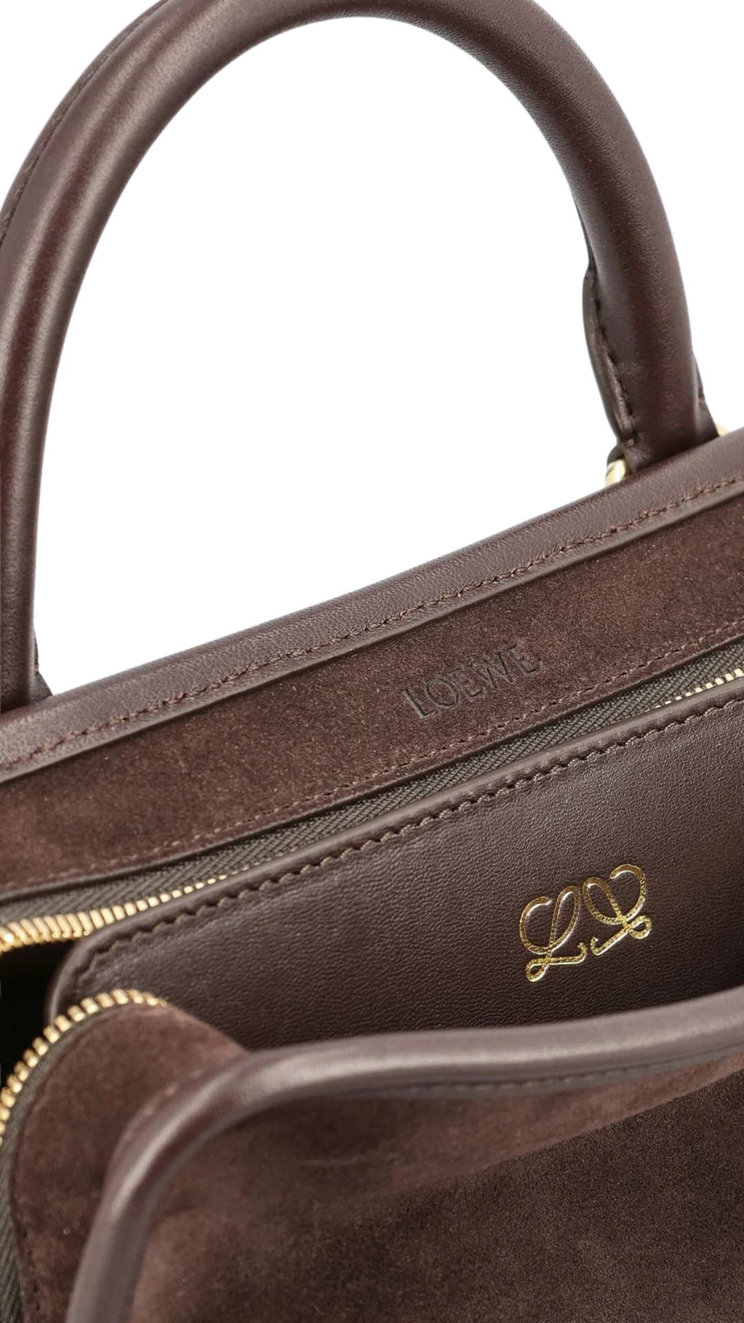 Amazona 180 Mini Suede Bag in Dark Chestnut