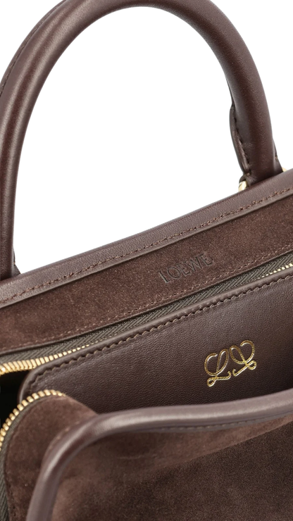 Amazona 180 Mini Suede Bag in Dark Chestnut