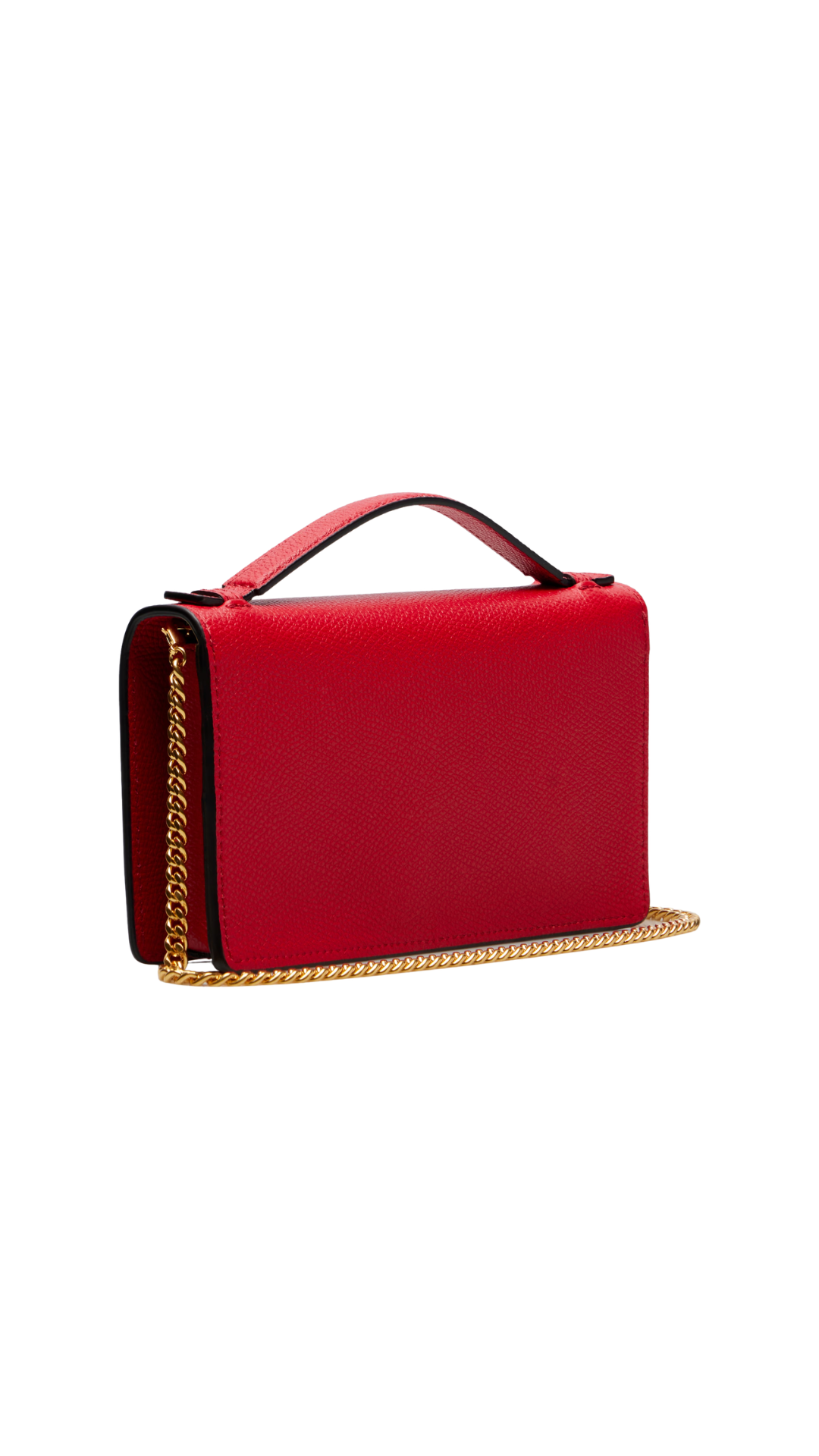 VLogo Mini Leather in Red Wallet on Chain