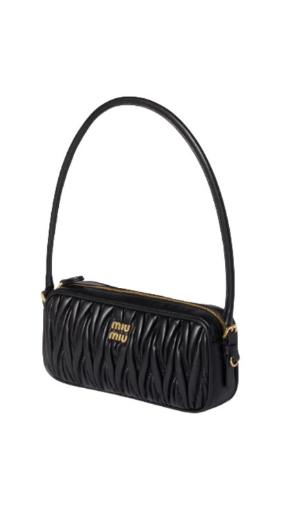 Matelassé in Black Nappa Leather Pouch