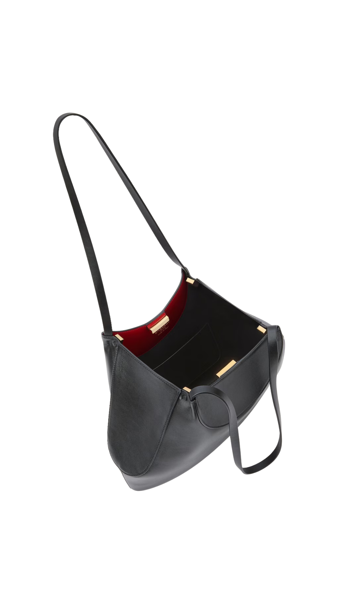 Small Facet Tote Bag in Black Grained Leather