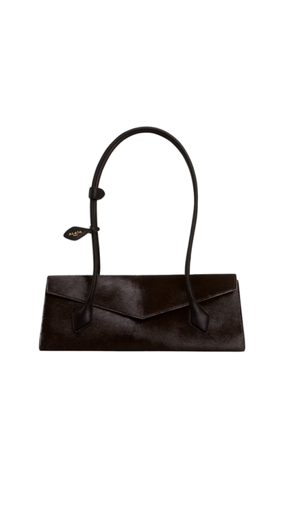 Le Teckel Flap Medium Bag in Chocolate Haircalf