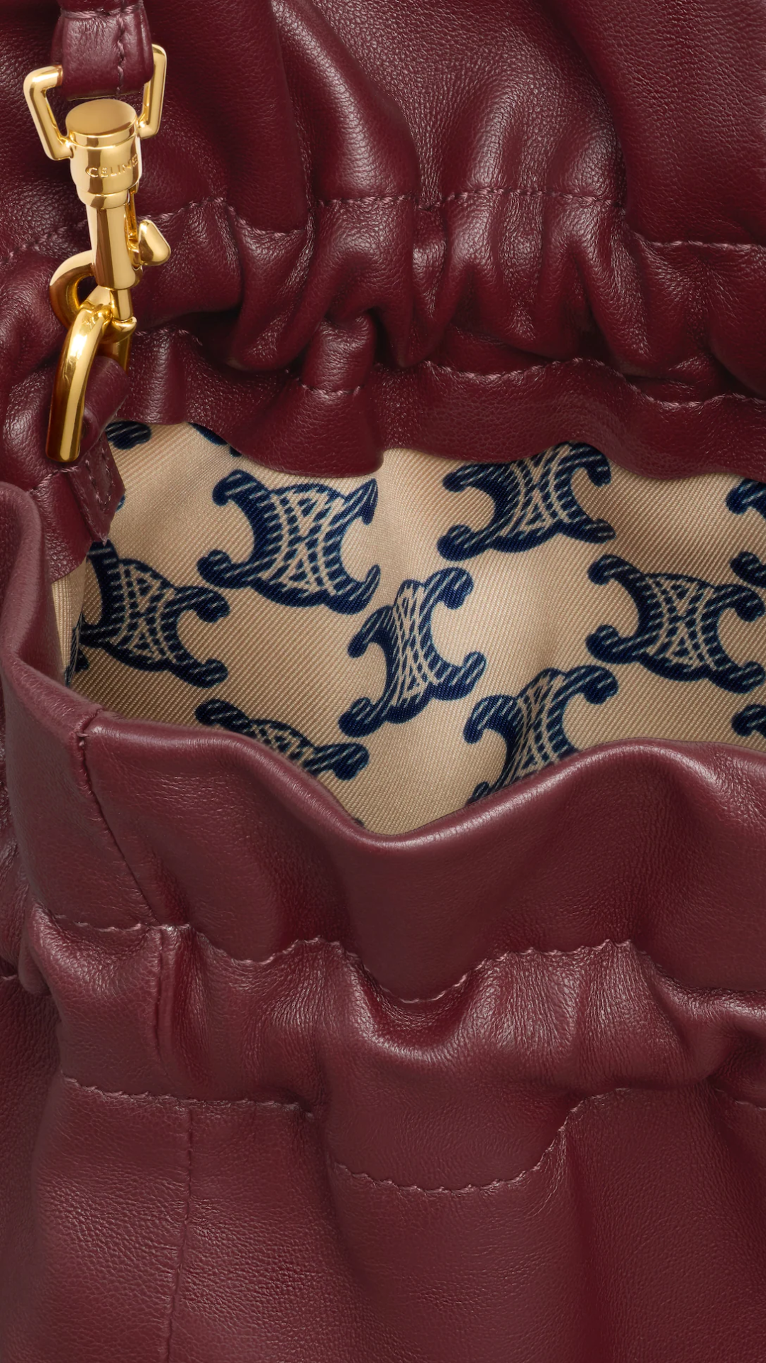 Small Crystal Pouch In Syrah Lambskin