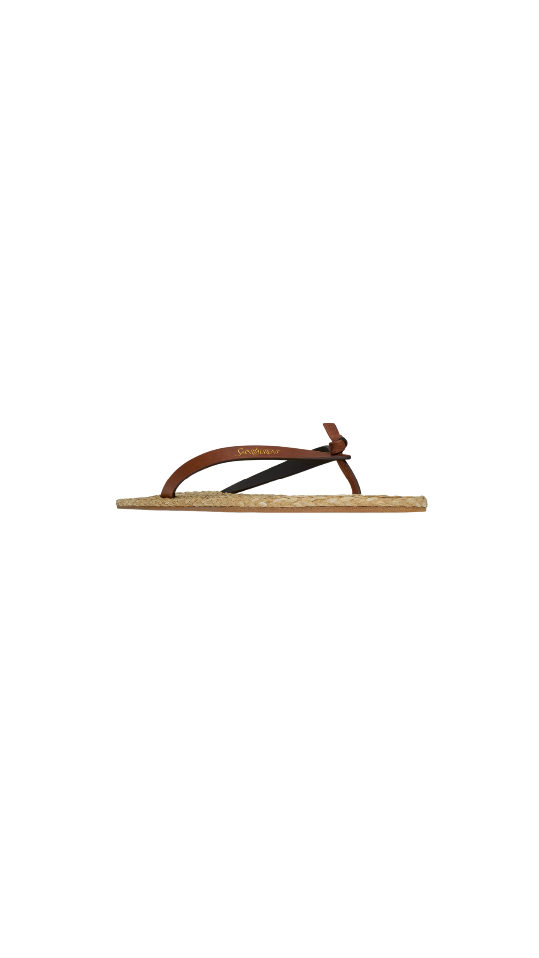Pool Flip-Flops in Smooth Leather and Raffia