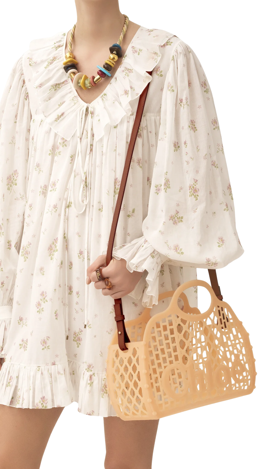 Chloé Cage Tote Bag in Jelly Blushy Beige