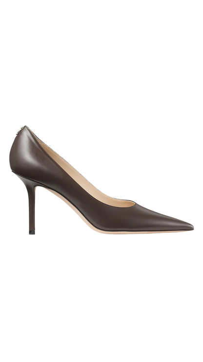 Love 85 in Chocolate Calf Leather Pumps with JC Emblem