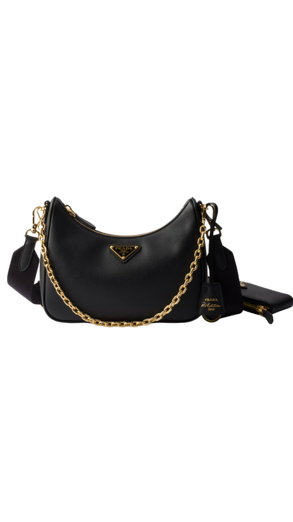 Re-Edition 2005 Saffiano Leather Bag in Black