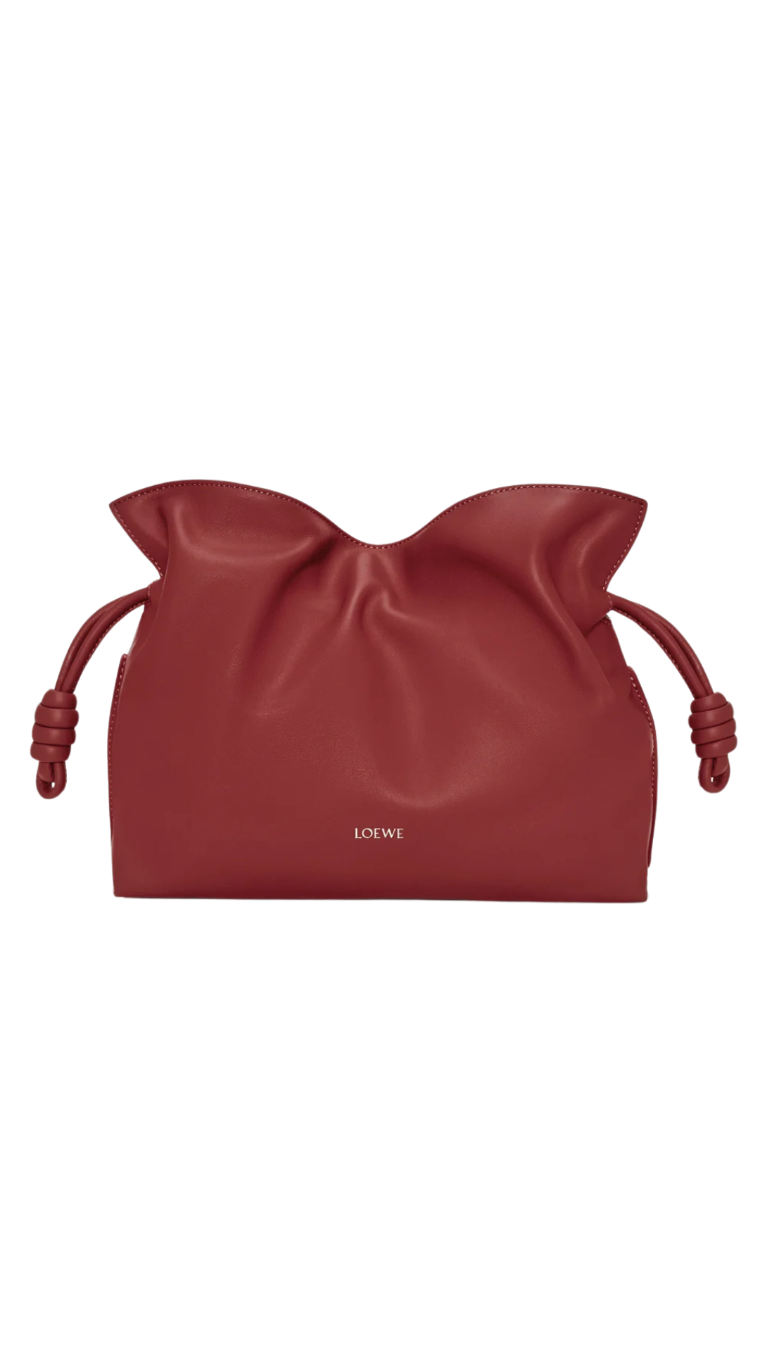 Medium Flamenco Clutch in Burnt Red Nappa Calfskin